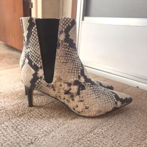 Joie Ralti Snakeskin Python Leather Kitten Heel Booties